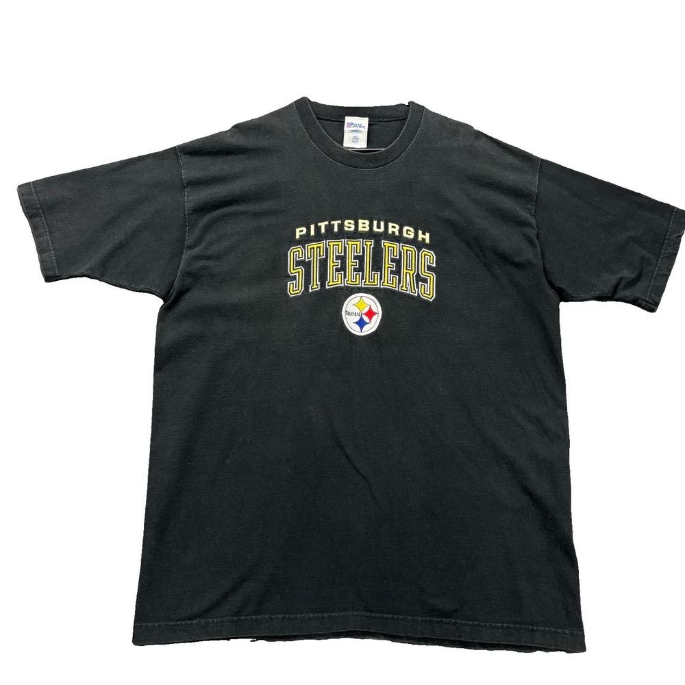 Vintage Pro Player Pittsburgh Steelers T-shirt Mens XXL Black NFL Made In USA
